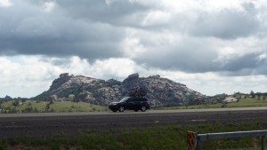 Clouds, Mountain, Car